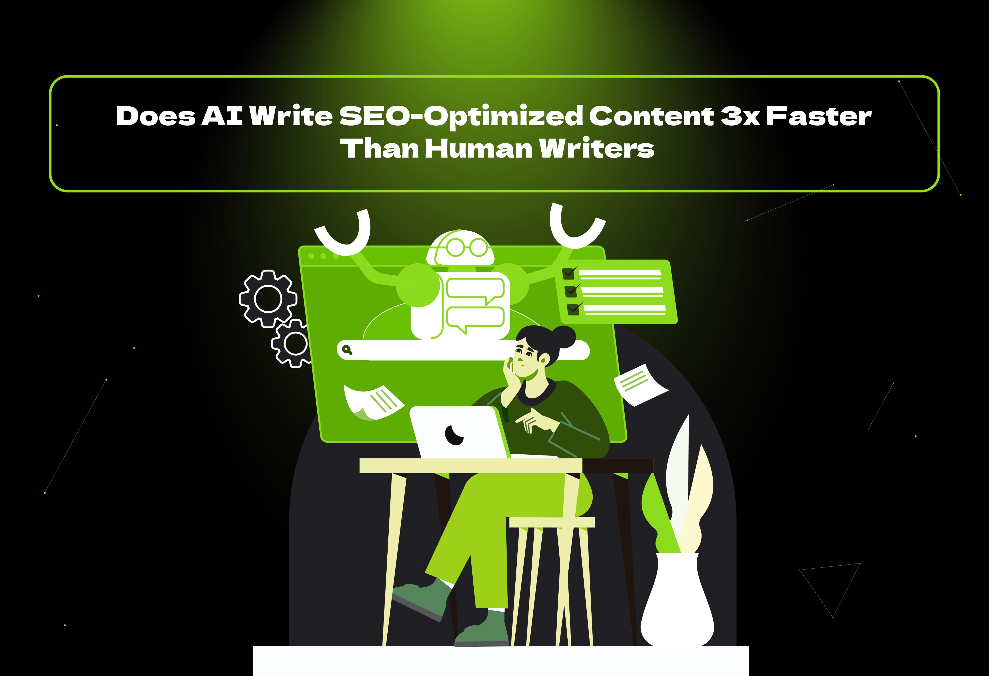 Does AI write SEO-optimized content 3x faster than human writers? Discover AI's impact on SEO, its strengths, limitations, and why human creativity still matters.
